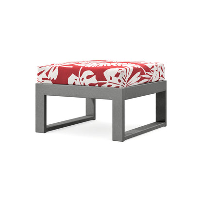 POLYWOOD Modular Ottoman - Modern in Slate Grey / Leaf Crimson