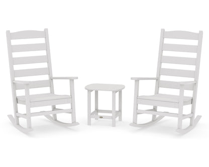 POLYWOOD Shaker 3-Piece Porch Rocking Chair Set in Vintage White