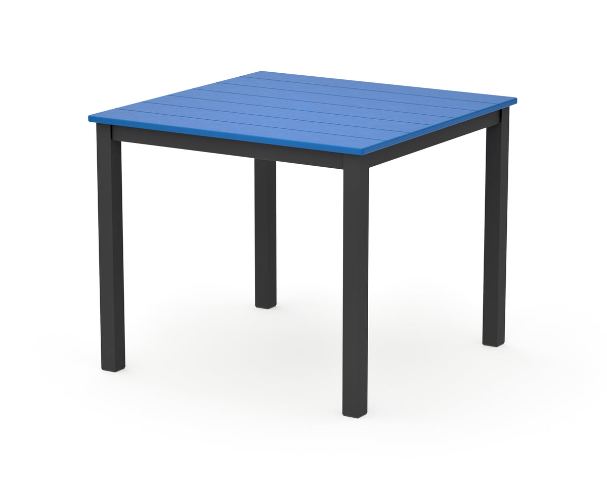 POLYWOOD Main Street 36" x 36" Dining Table in Black / Pacific Blue