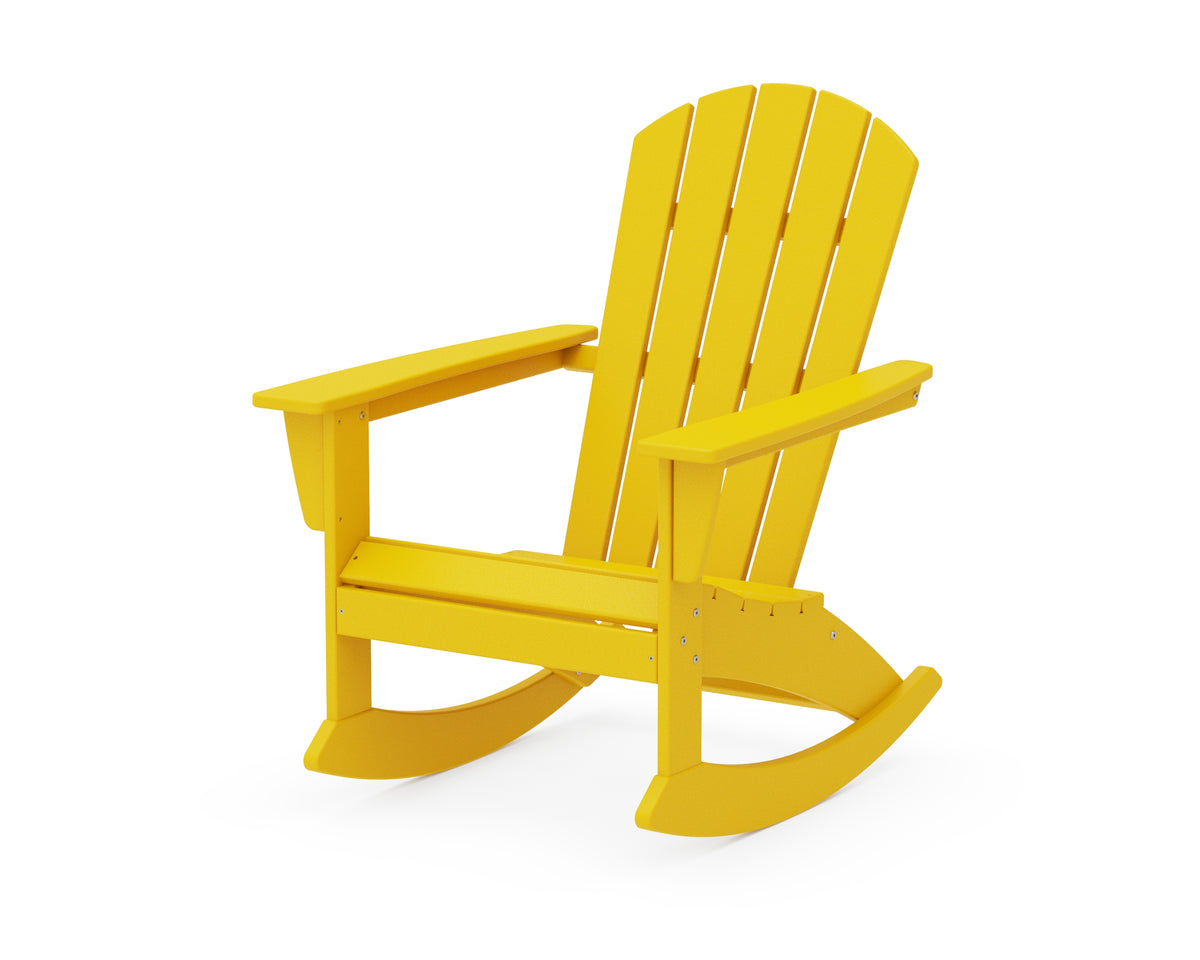 POLYWOOD Nautical Adirondack Rocking Chair in Lemon