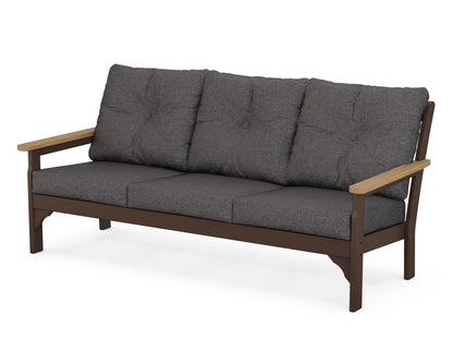 POLYWOOD Vineyard Deep Seating Sofa in Mahogany / Natural / Ash Charcoal