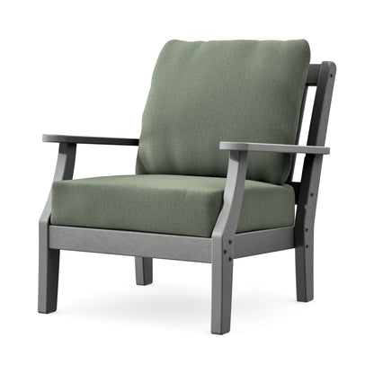 POLYWOOD Chinoiserie Deep Seating Chair in Slate Grey / Cast Sage