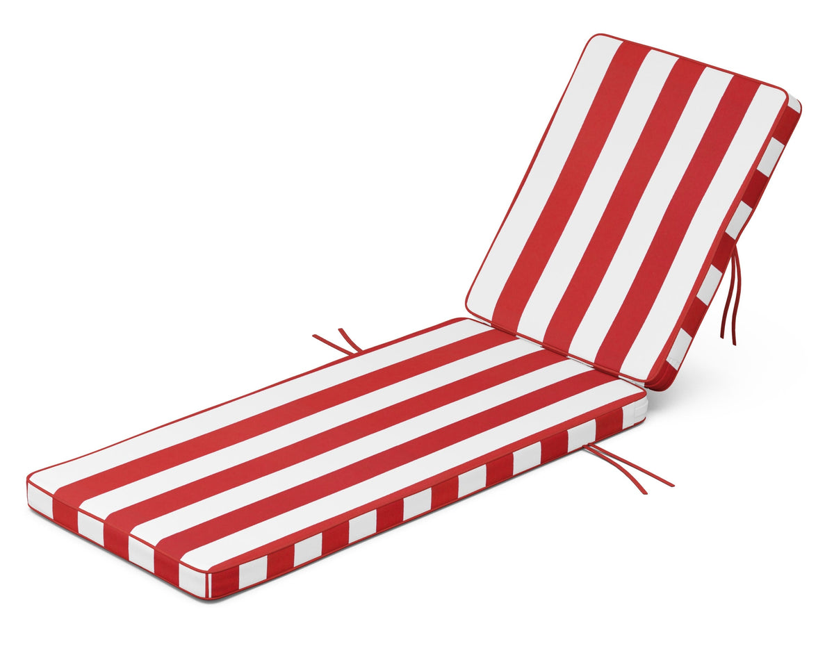 POLYWOOD Acadia Chaise Cushion in Cabana Stripe Crimson