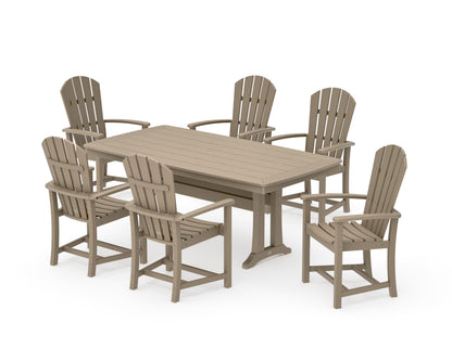 POLYWOOD Palm Coast 7-Piece Dining Set with Trestle Legs in Vintage Sahara