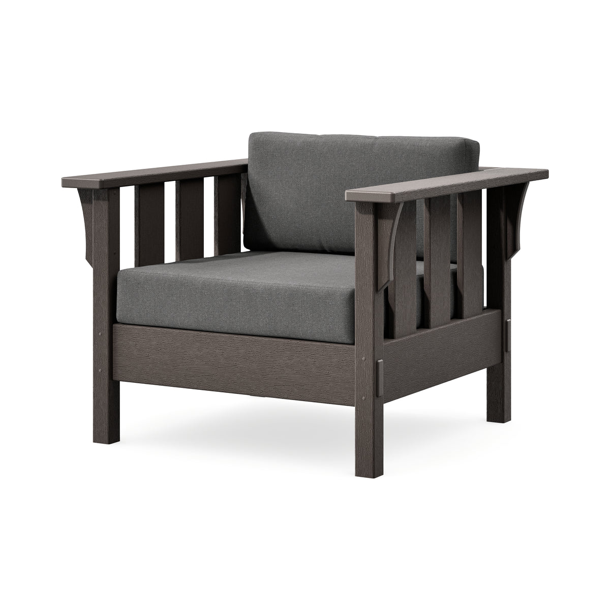 POLYWOOD Acadia Deep Seating Chair in Vintage Coffee / Ash Charcoal