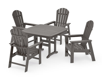 POLYWOOD South Beach 5-Piece Dining Set with Trestle Legs - 44" Table in Driftwood