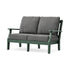POLYWOOD Chinoiserie Deep Seating Loveseat in Green / Ash Charcoal