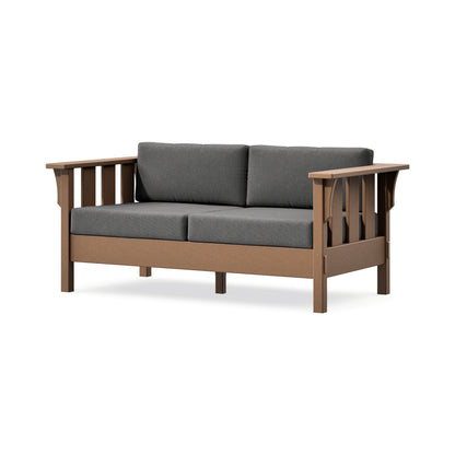 POLYWOOD Acadia Deep Seating Loveseat in Teak / Ash Charcoal