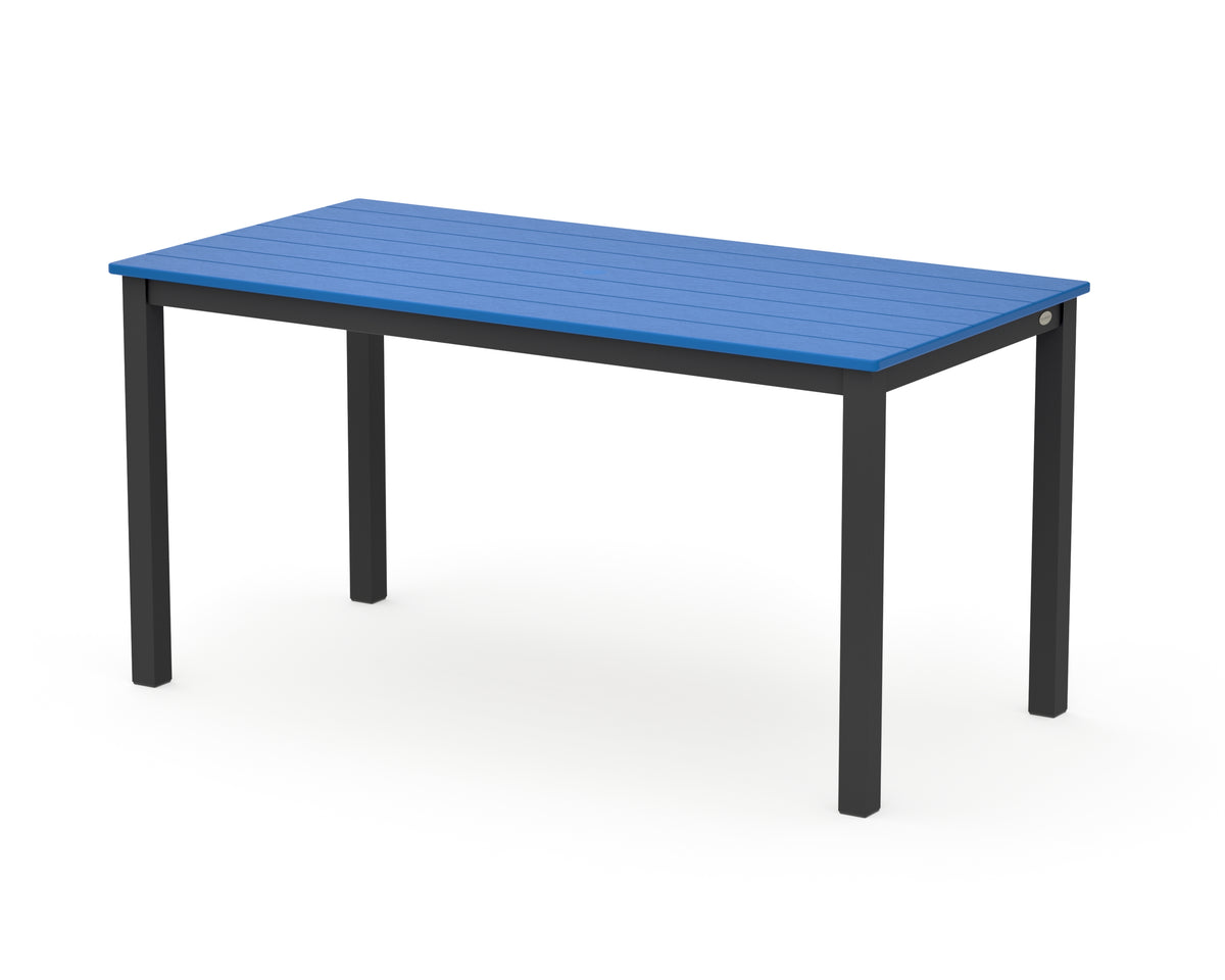 POLYWOOD Main Street 30 x 60 Dining Table in Black / Pacific Blue
