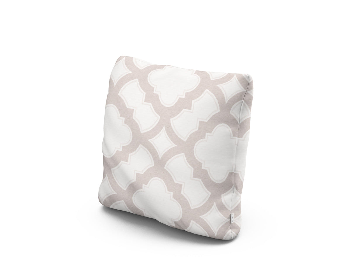 POLYWOOD 16" Outdoor Throw Pillow in Trellis Dune Burlap