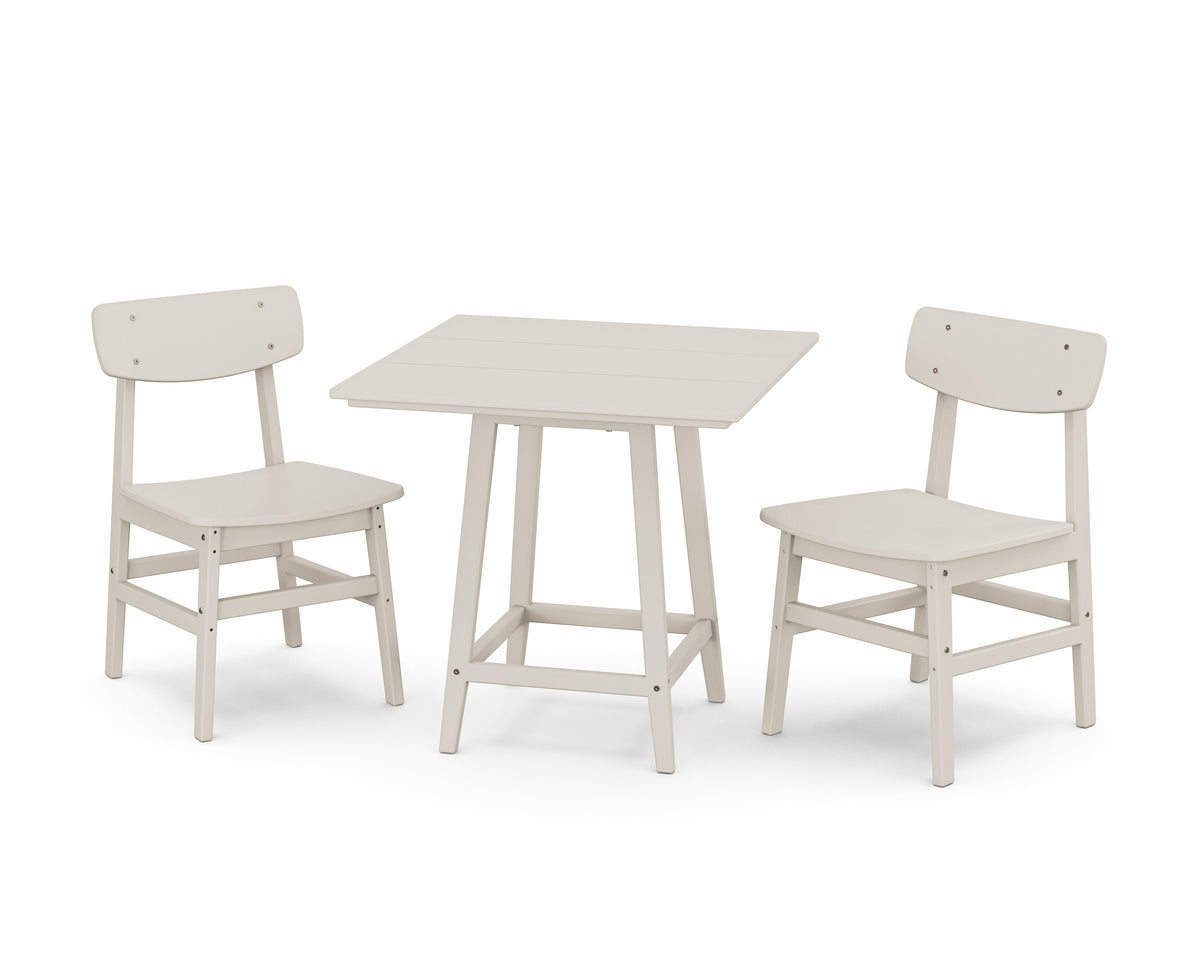 POLYWOOD Modern Studio Urban Chair 3-Piece Bistro Dining Set in Sand