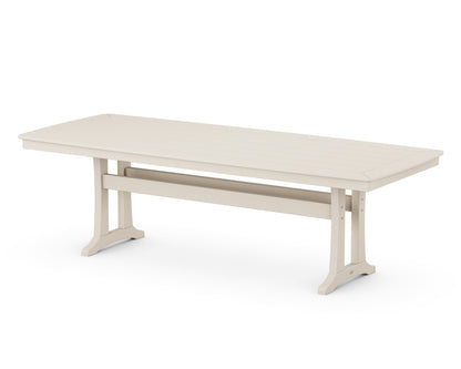 POLYWOOD Nautical Trestle 39" x 97" Dining Table in Sand