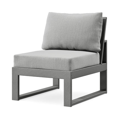 POLYWOOD Modular Armless Chair in Slate Grey / Granite