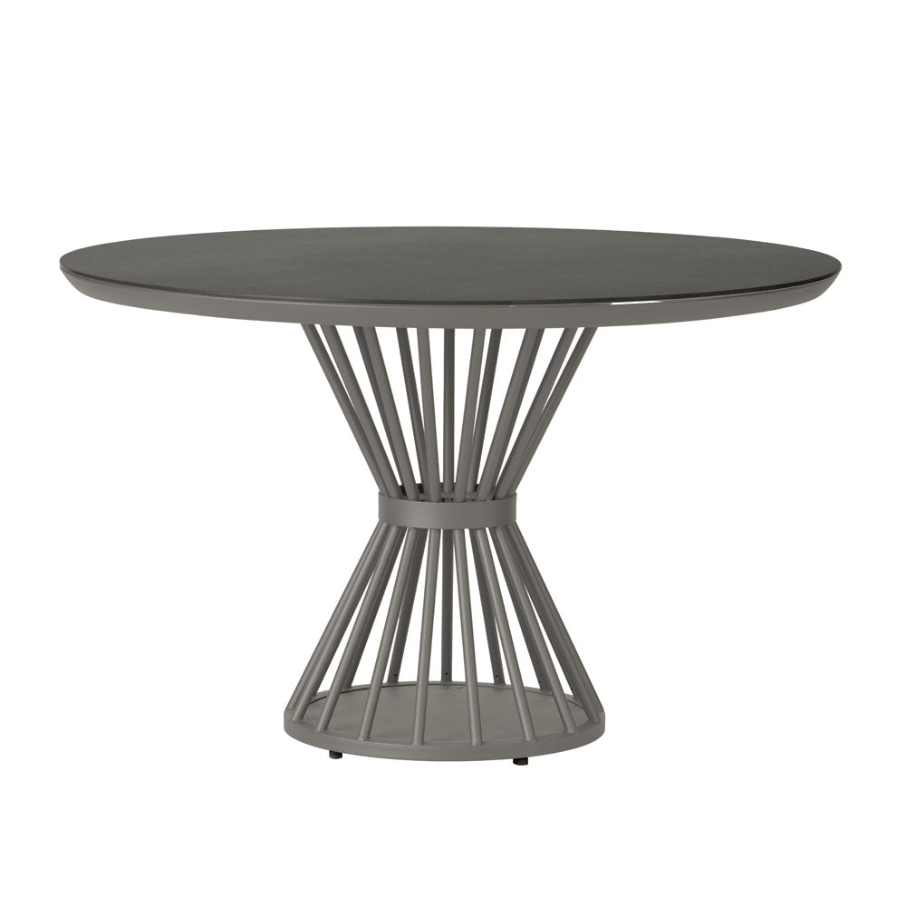 Lloyd Flanders 47" Round Dining Table with Stone Top, lifestyle photo 1