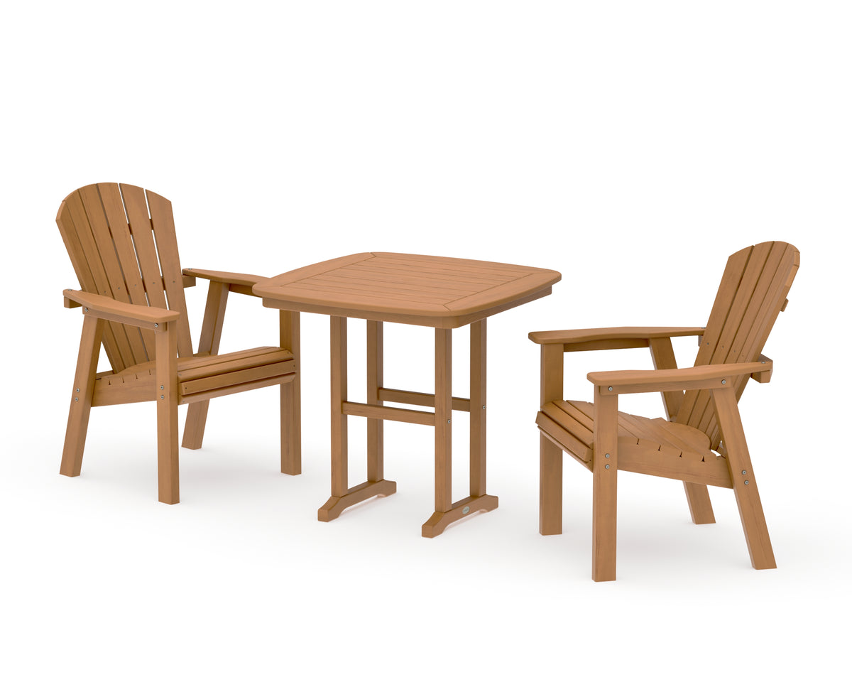 POLYWOOD Seashell 3-Piece Dining Set in Natural