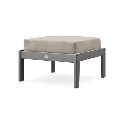 POLYWOOD Braxton Deep Seating Ottoman in Slate Grey / Cast Ash
