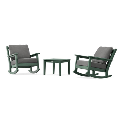 POLYWOOD Chippendale 3-Piece Deep Seating Rocker Set in Green