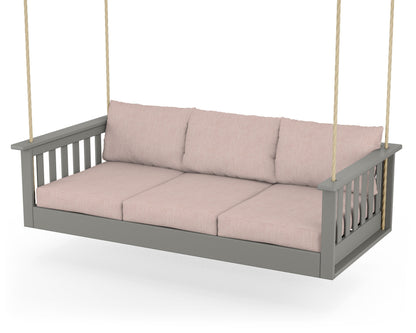 POLYWOOD Vineyard Daybed Swing in Slate Grey / Play Cameo