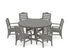 POLYWOOD Savannah 7-Piece Arm Chair Round Farmhouse Dining Set in Slate Grey