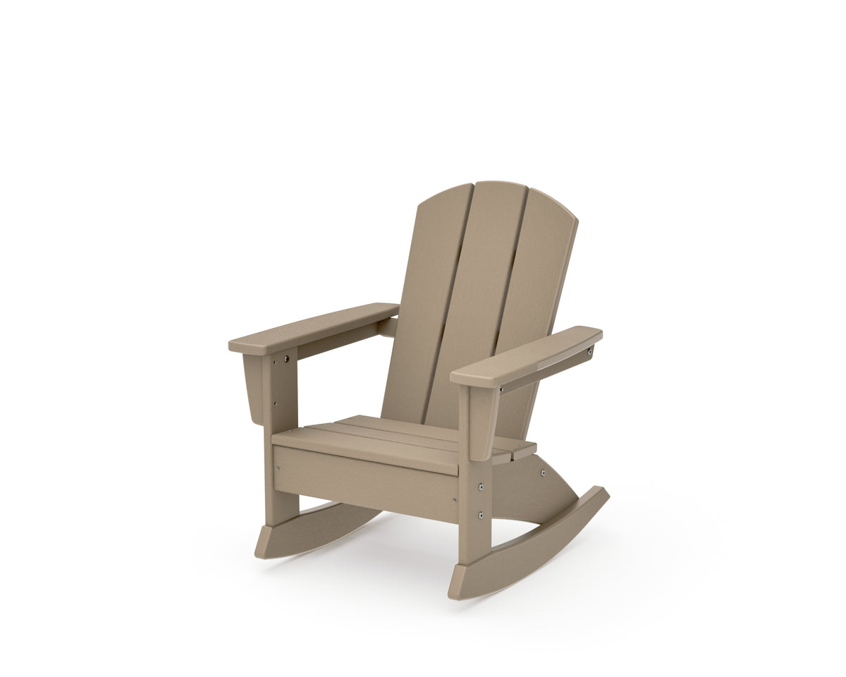 POLYWOOD Kids Nautical Adirondack Rocking Chair in Vintage Sahara