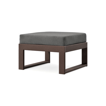 POLYWOOD Modular Ottoman - Modern in Mahogany / Ash Charcoal