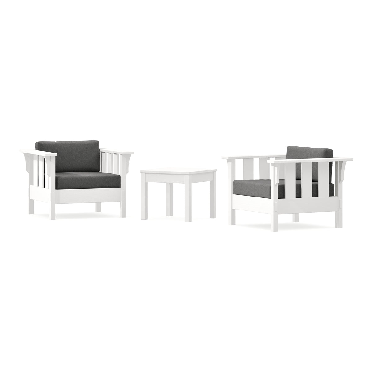 POLYWOOD Acadia 3-Piece Deep Seating Set in Vintage White