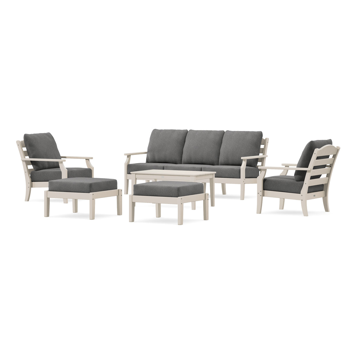 POLYWOOD Savannah 6-Piece Lounge Sofa Set in Sand