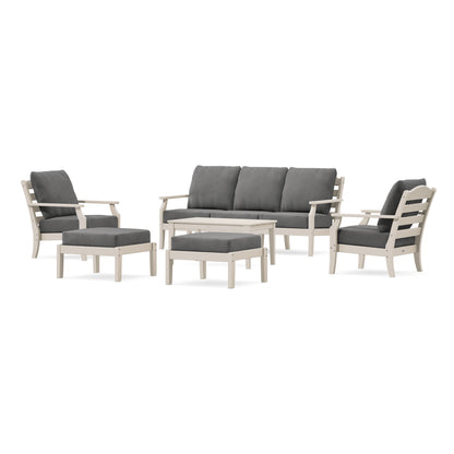 POLYWOOD Savannah 6-Piece Lounge Sofa Set in Sand