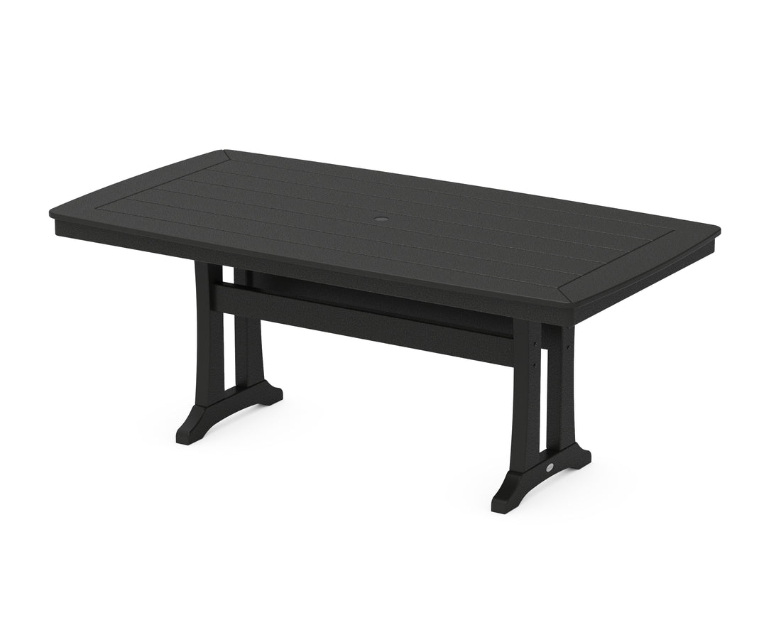 POLYWOOD Nautical Trestle 38" x 73" Dining Table in Black