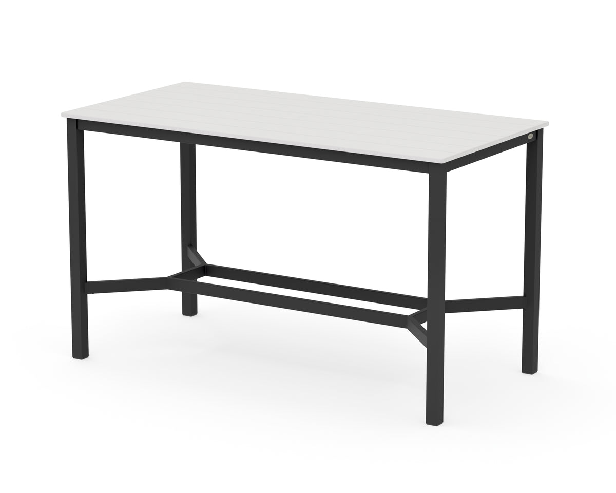 POLYWOOD Main Street 36 x 72 Bar Table in Black / Vintage White