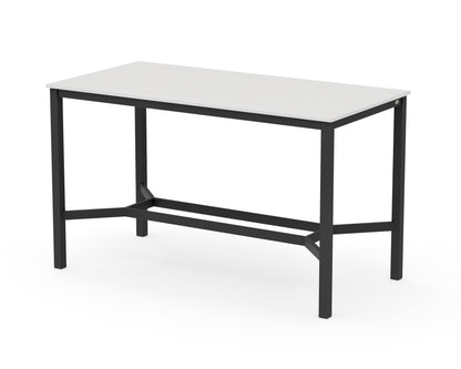 POLYWOOD Main Street 36 x 72 Bar Table in Black / Vintage White