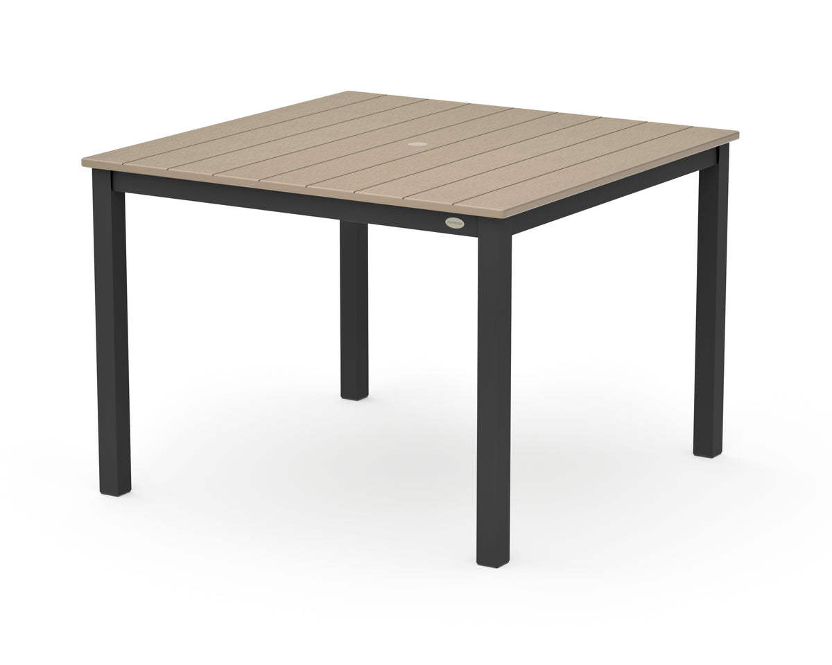 POLYWOOD Main Street 42 x 42 Dining Table in Black / Vintage Sahara