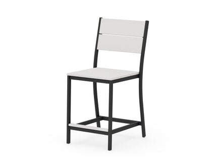 POLYWOOD Main Street Counter Side Chair in Black / Vintage White