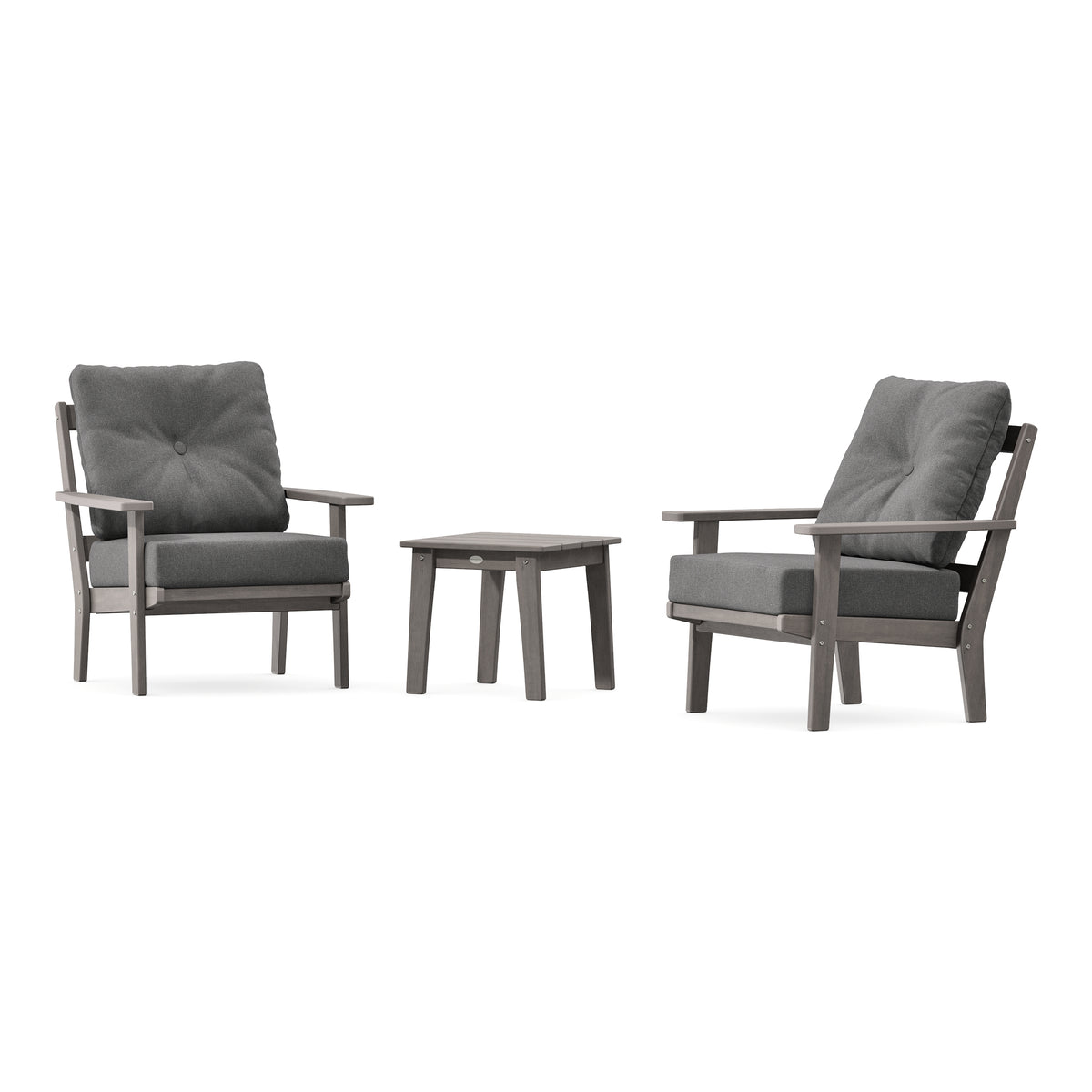 POLYWOOD Prairie 3-Piece Deep Seating Set in Driftwood