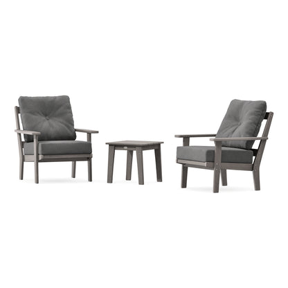 POLYWOOD Prairie 3-Piece Deep Seating Set in Driftwood