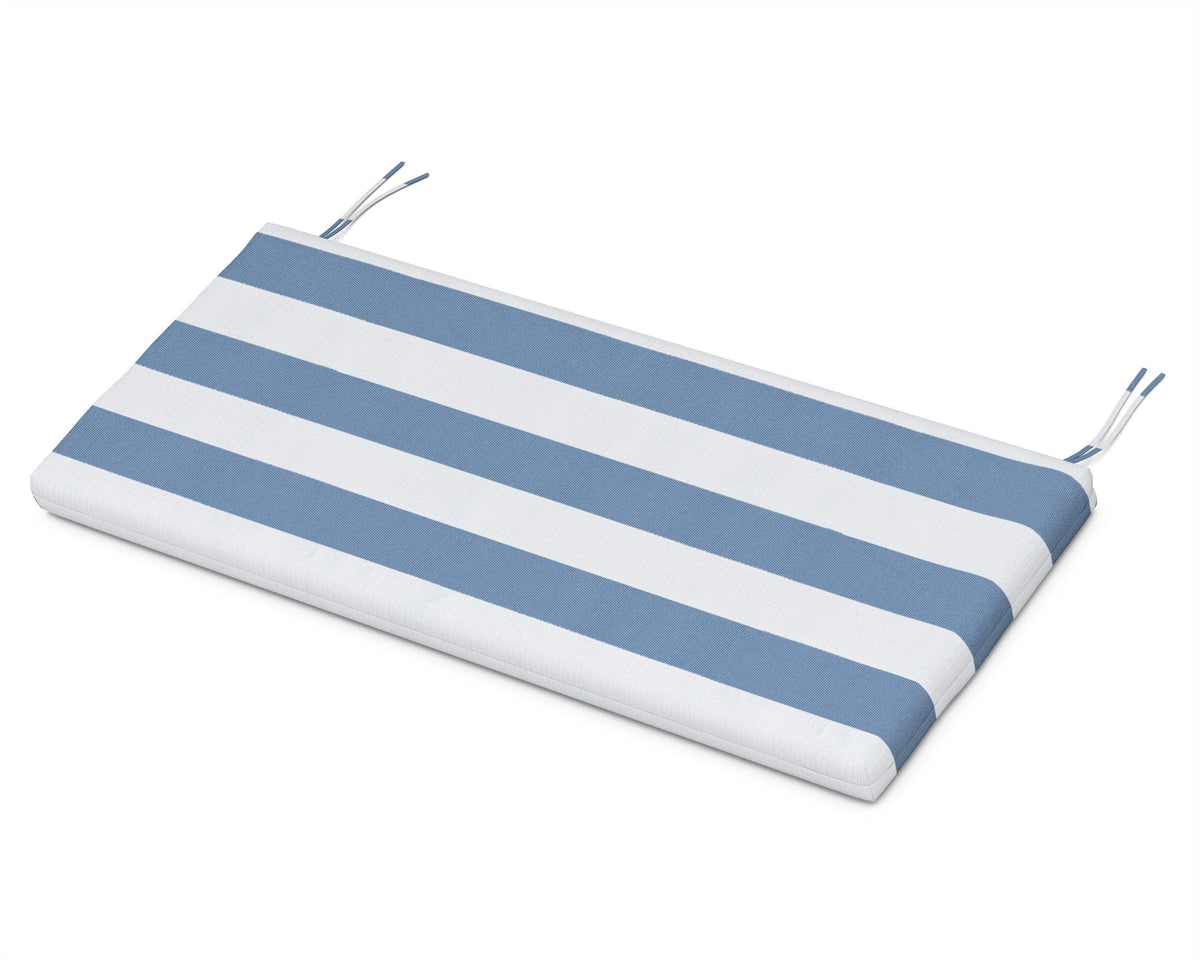 POLYWOOD 48" Bench Seat Cushion in Cabana Stripe Sky Blue