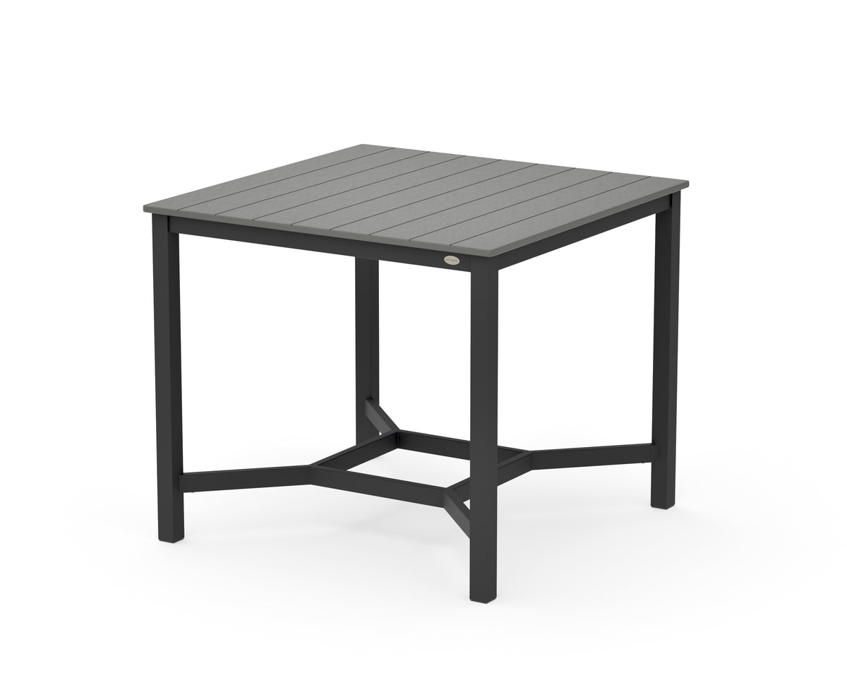 POLYWOOD Main Street 42 x 42 Counter Table in Black / Slate Grey