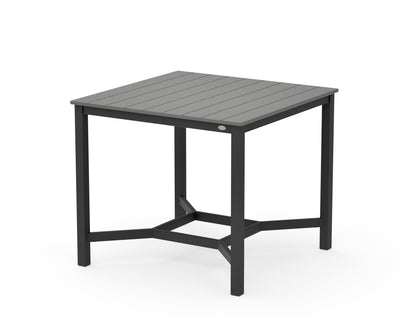 POLYWOOD Main Street 42 x 42 Counter Table in Black / Slate Grey