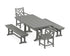 POLYWOOD Chippendale 5-Piece Farmhouse Dining Set with Trestle Legs in Slate Grey