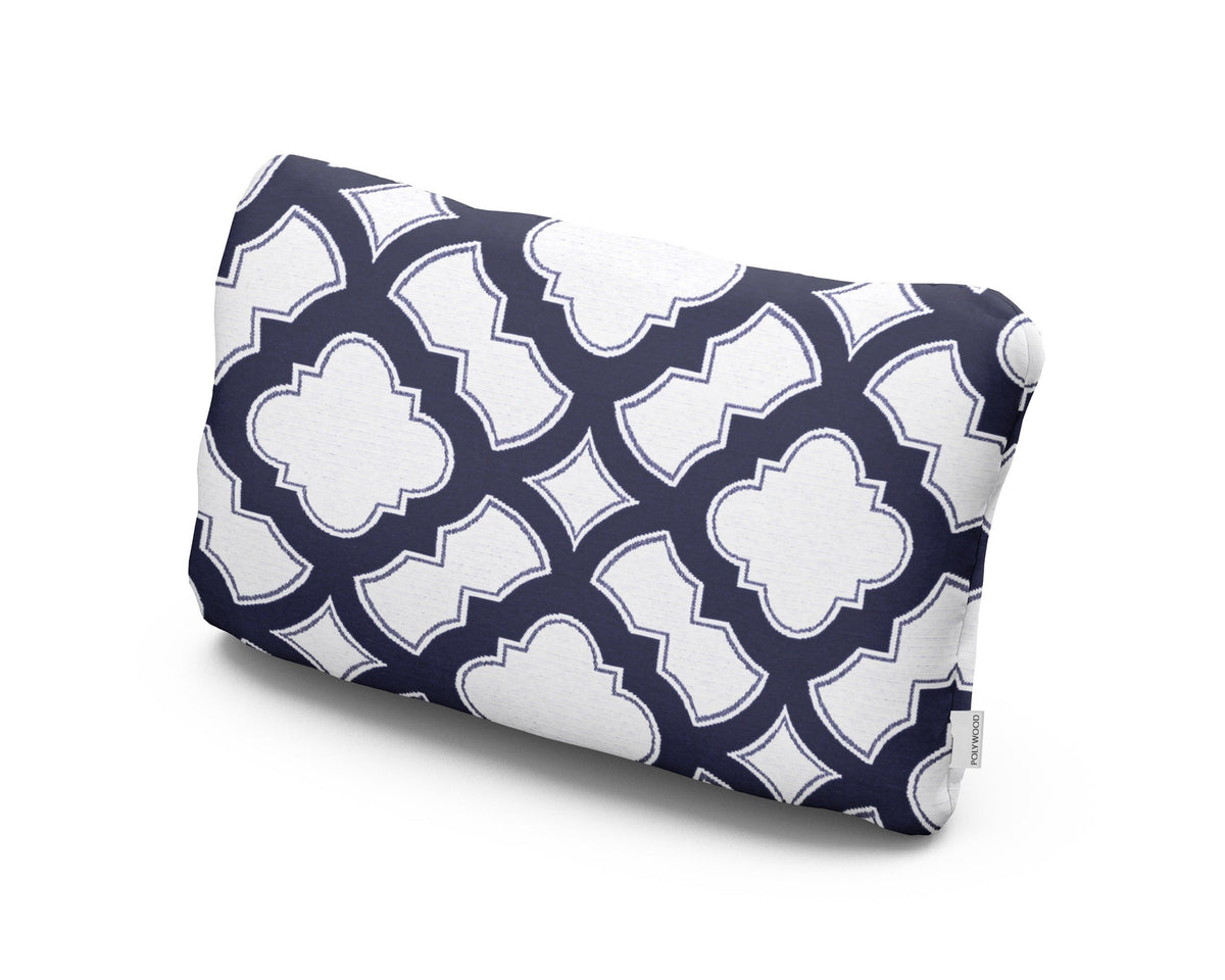 POLYWOOD Outdoor Lumbar Pillow in Trellis Navy