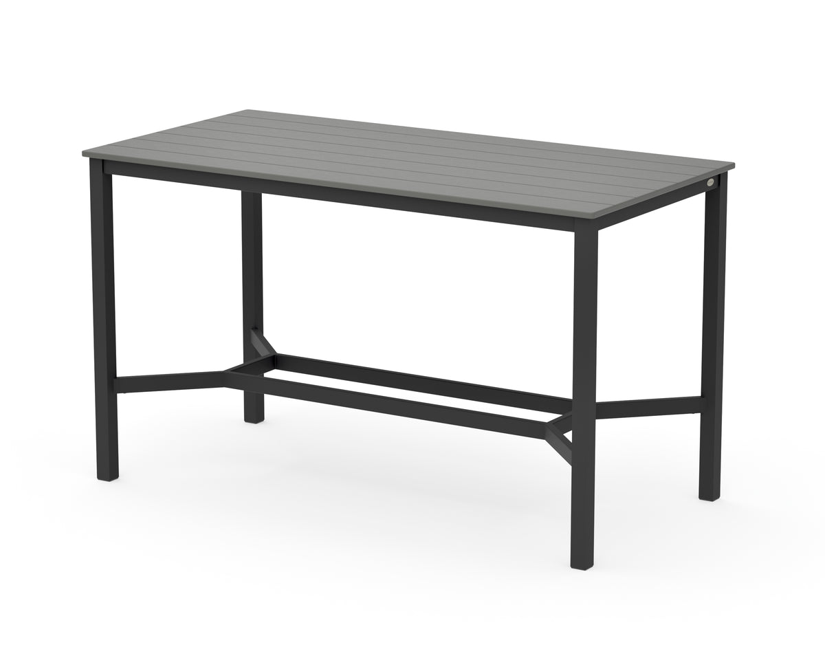 POLYWOOD Main Street 36 x 72 Bar Table in Black / Slate Grey
