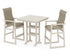 POLYWOOD EDGE Woven Highback 3-Piece Farmhouse Bar Set with Trestle Legs in Sand / Dune Grass