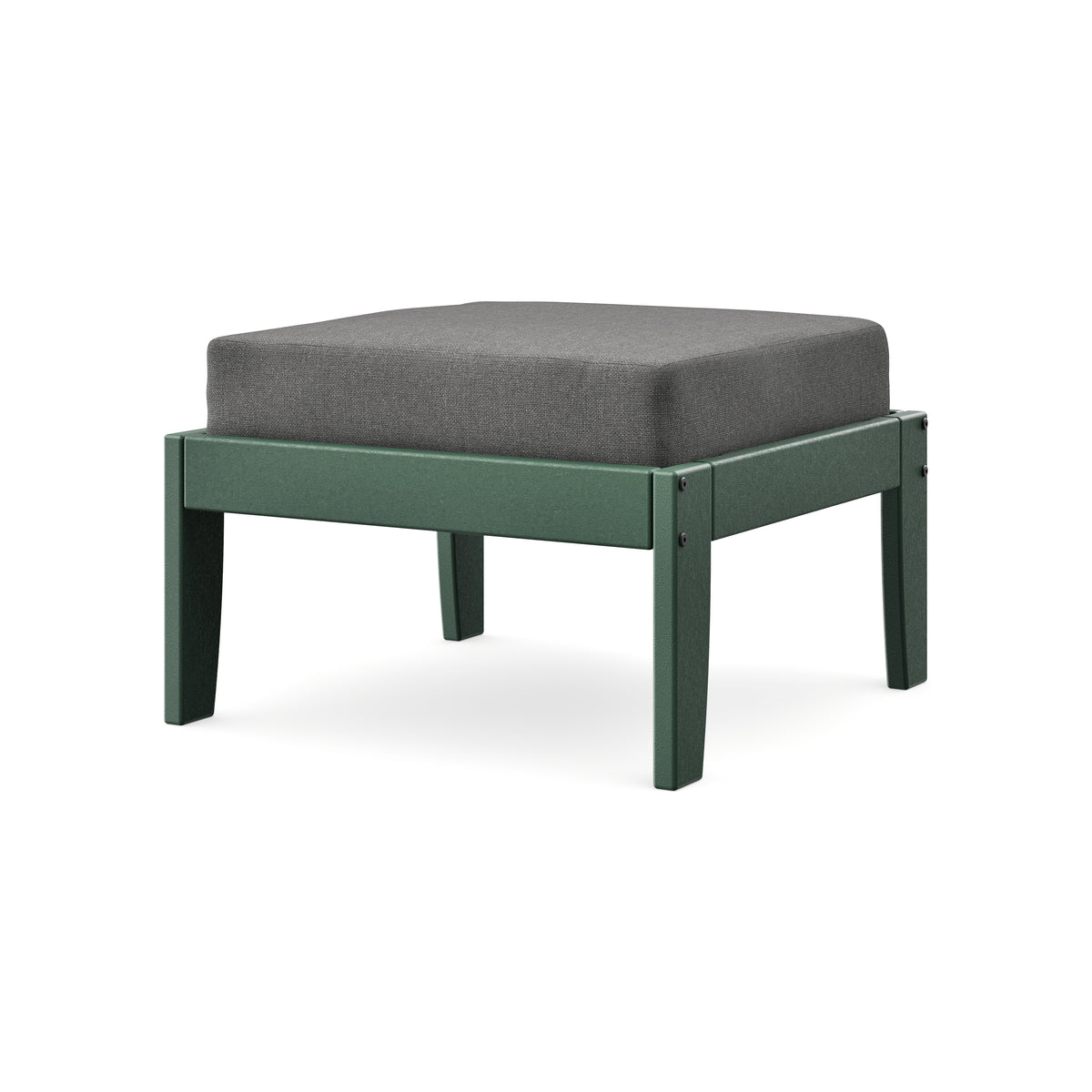 POLYWOOD Modular Ottoman - Classic in Green / Ash Charcoal