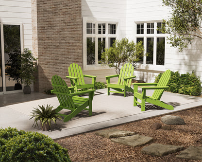 POLYWOOD 4-Piece Classic Adirondack Conversation Set in Lime styled outdoors