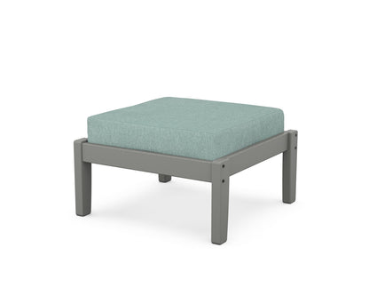 POLYWOOD Deep Seating Ottoman in Slate Grey / Glacier Spa
