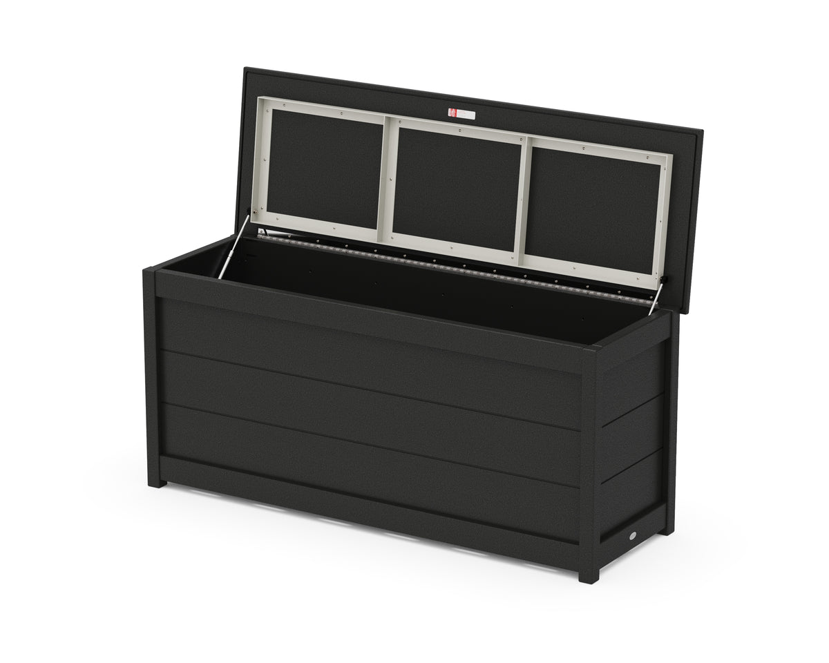 POLYWOOD 68" Storage Box Table in Black