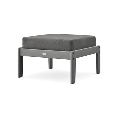 POLYWOOD Braxton Deep Seating Ottoman in Slate Grey / Ash Charcoal
