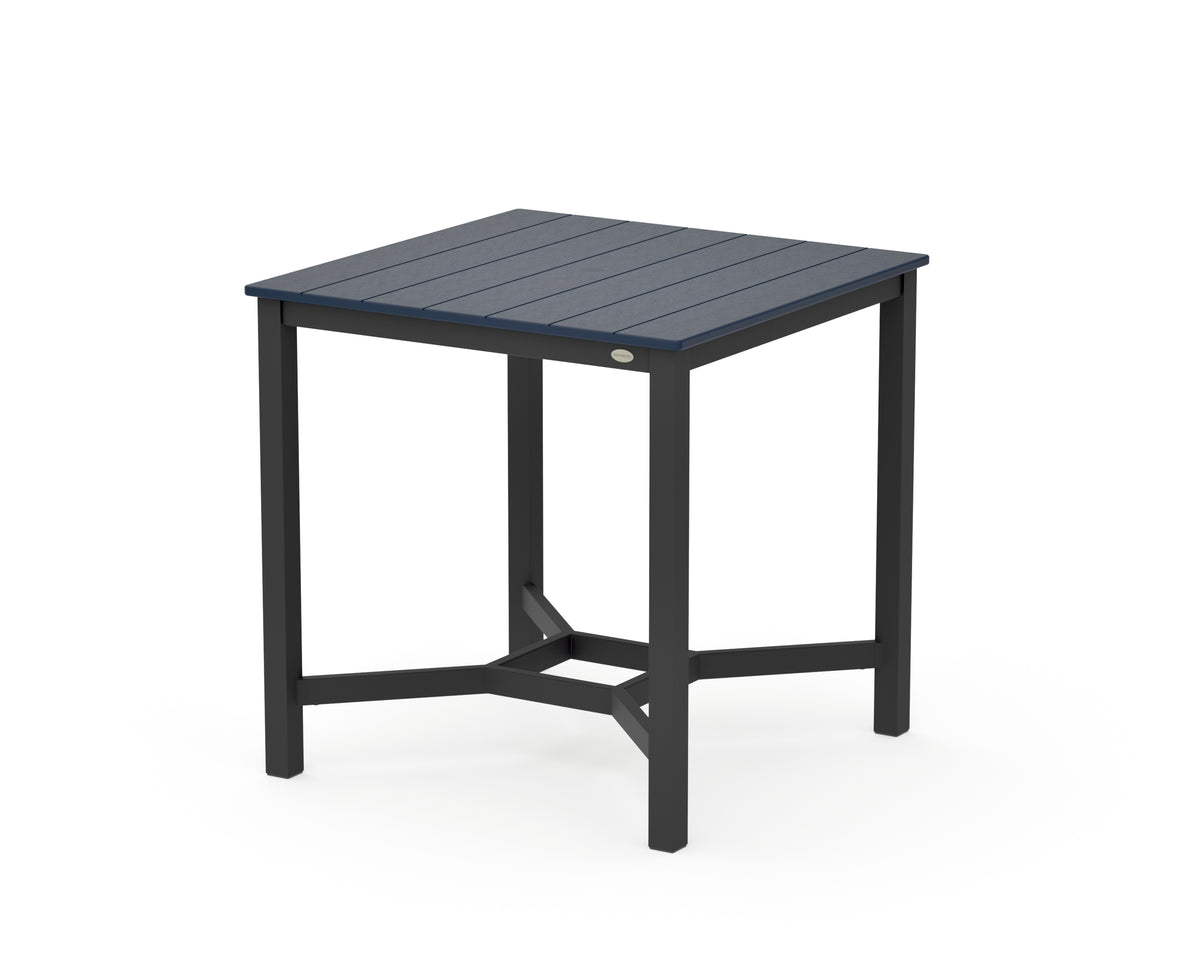 POLYWOOD Main Street 36 x 36 Counter Table in Black / Navy