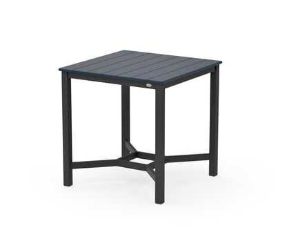 POLYWOOD Main Street 36 x 36 Counter Table in Black / Navy