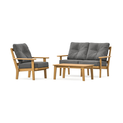 POLYWOOD Prairie 3-Piece Deep Seating Set with Loveseat in Natural